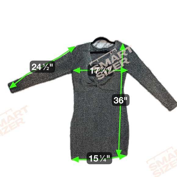 Almost Famous Women’s Stretchy Midi Long Sleeve Dress w/ Ruching in Front, Sz 2X - Picture 6 of 6